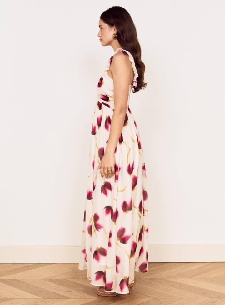 Emery Ruffled Bias Maxi Dress - Floral