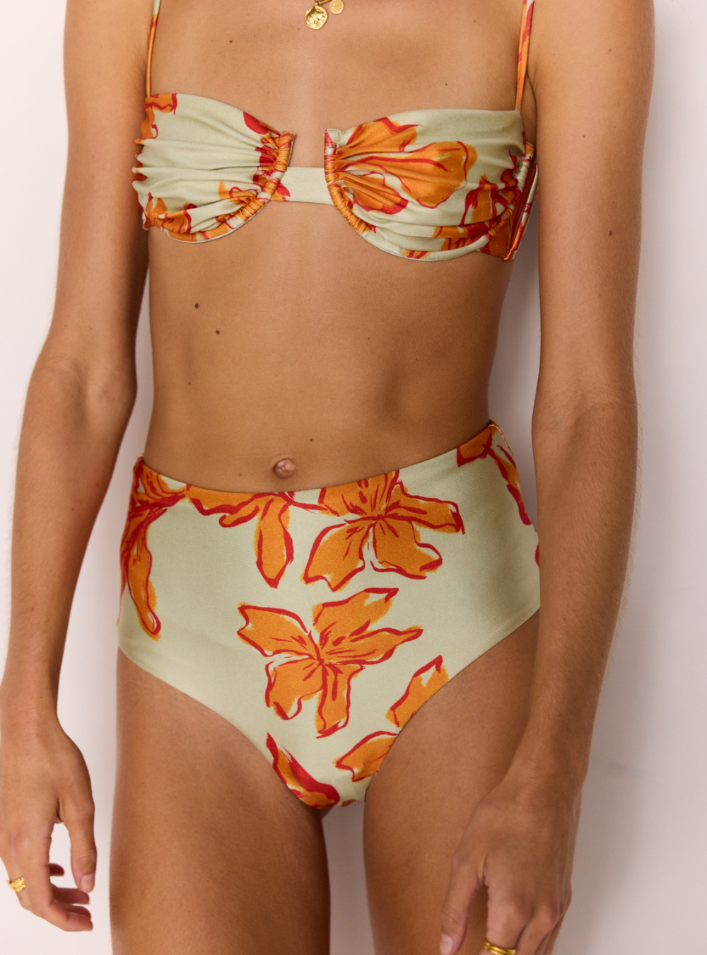 Estelle High Waisted Bottoms - Mint Floral