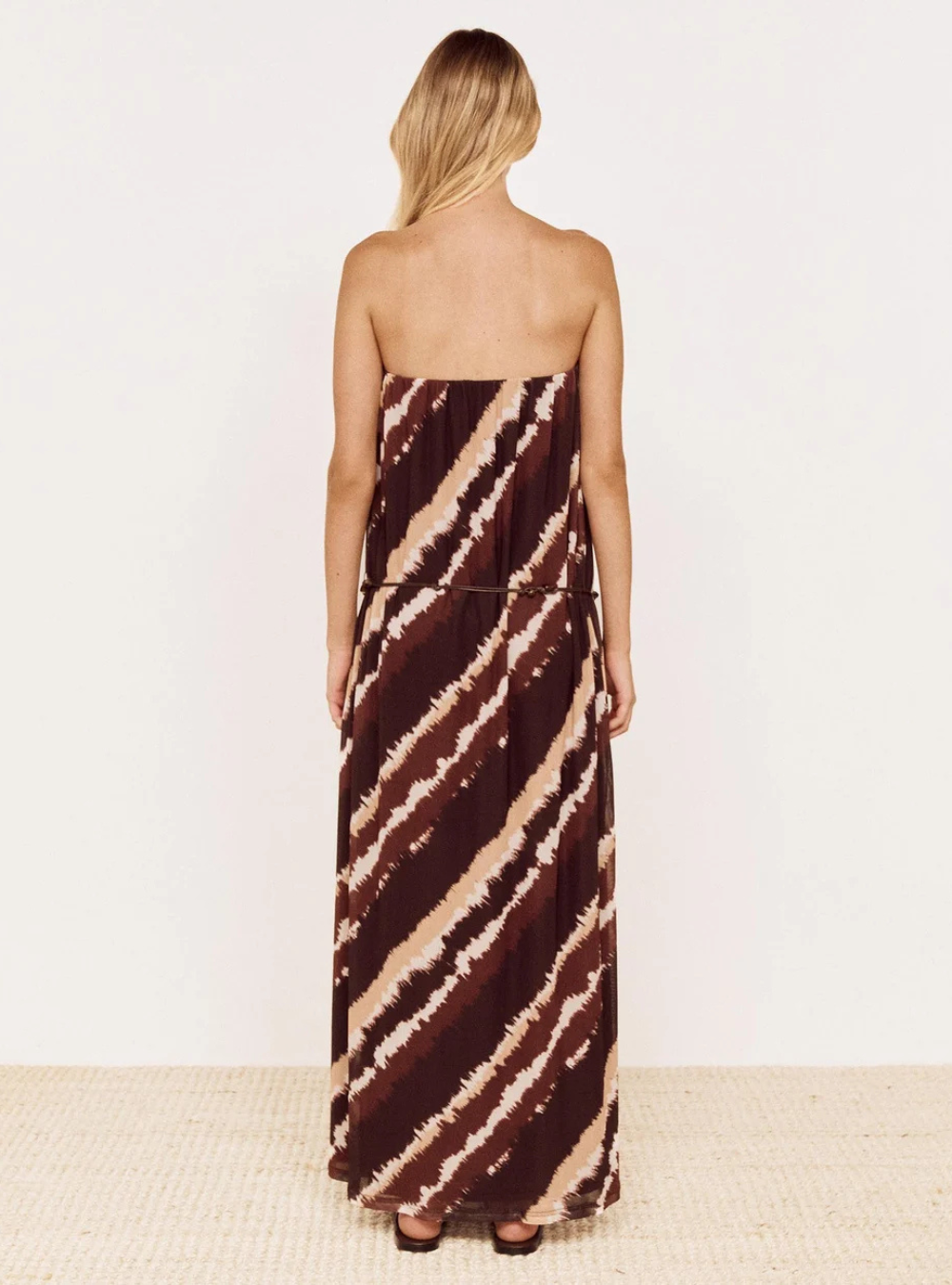 Greta Mesh Midi Dress - Stripe