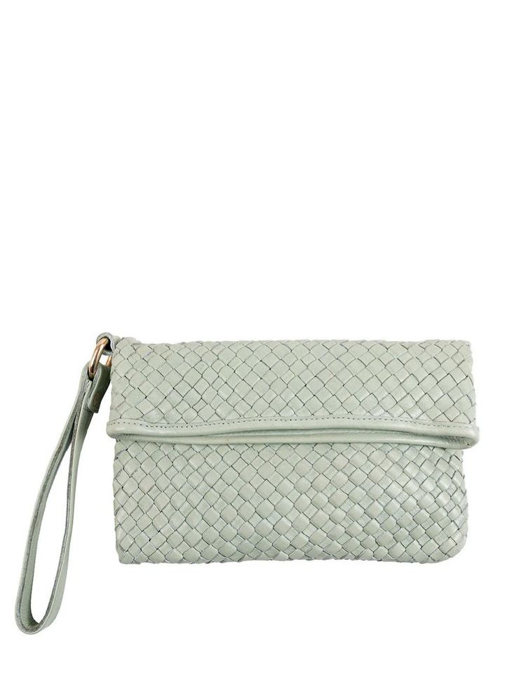 Luna Weave Clutch - Mint