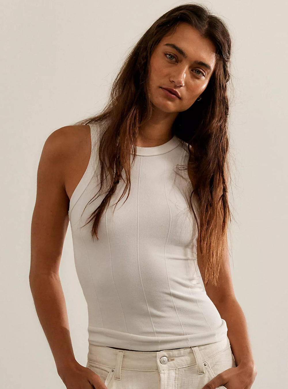 So Soft Seamless Modal Tank - Clean Ivory
