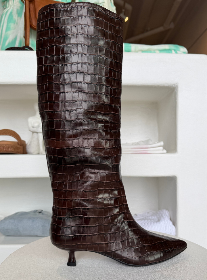 Centese Boot - Choc Croc Leather