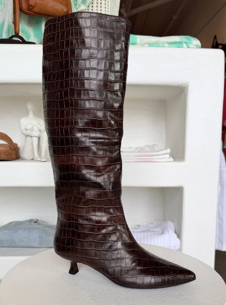 Centese Boot - Choc Croc Leather