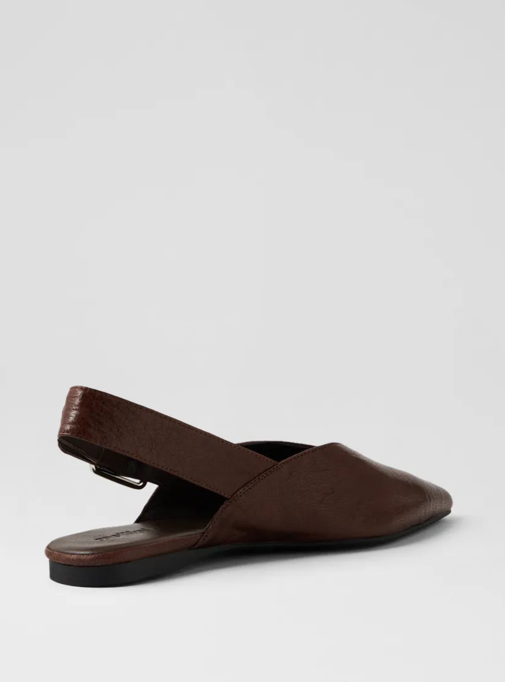 Foraya Leather Flat Shoes - Choc