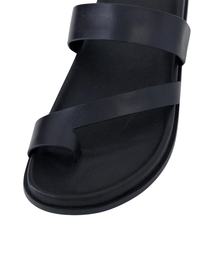 Haulen Leather Sandals - Black
