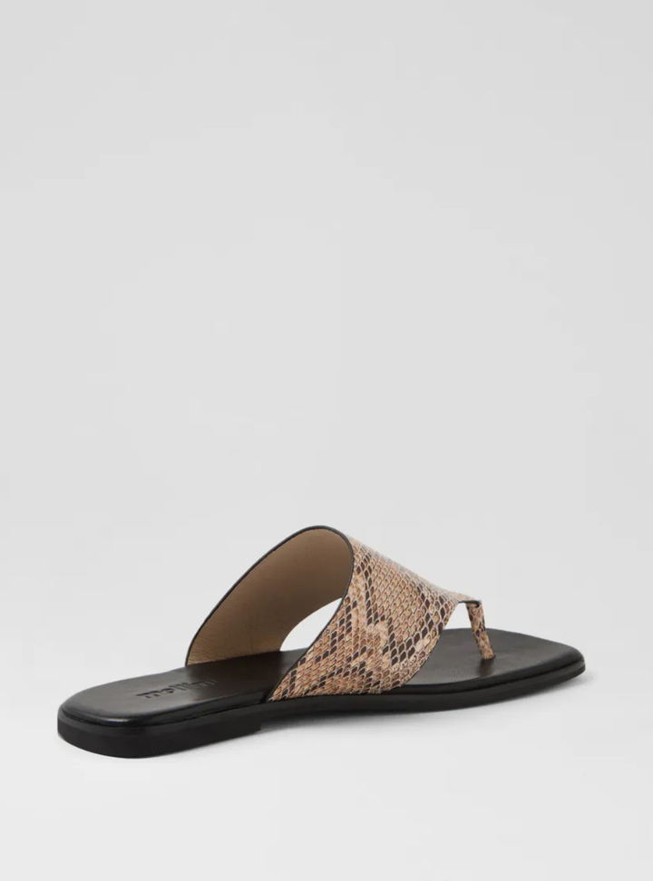 Amii Leather Sandals - Nude Snake