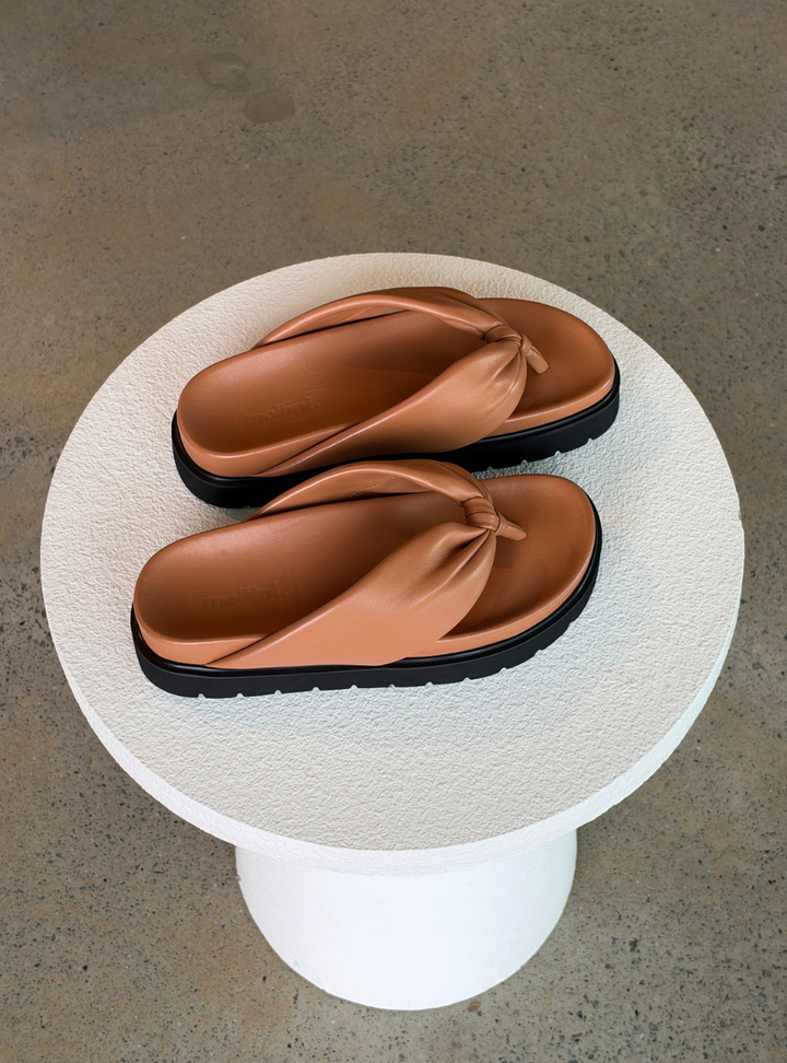 Meigh Leather Thongs - Tan