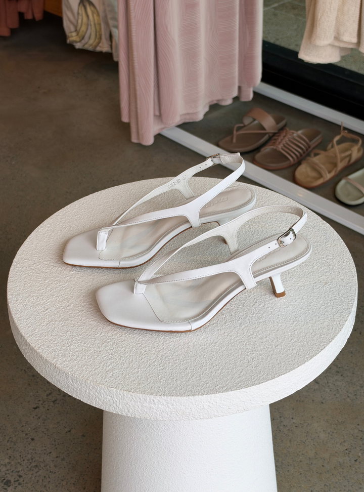 Holi Leather Sandals - White