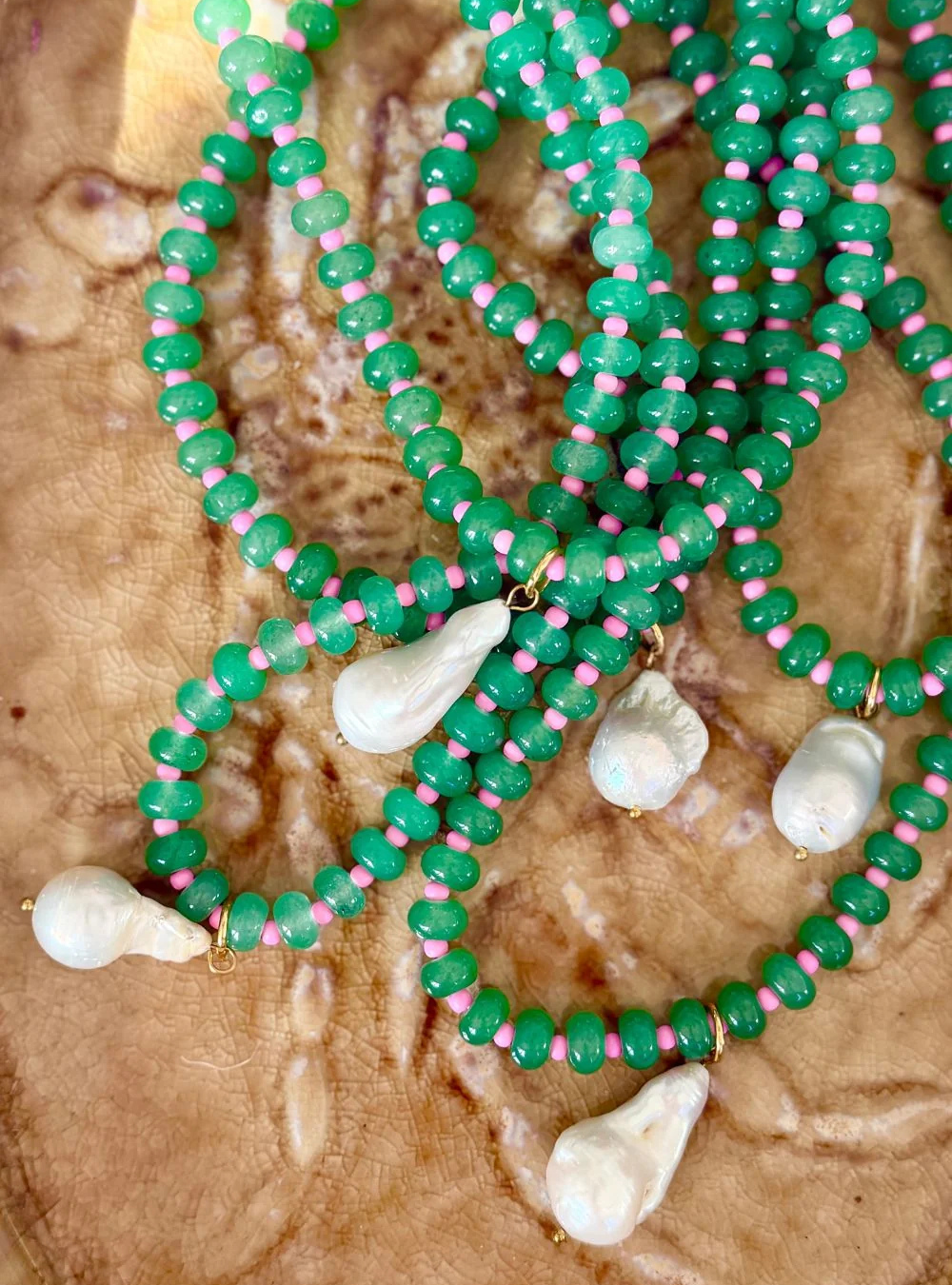 Pistachio Pearl Necklace