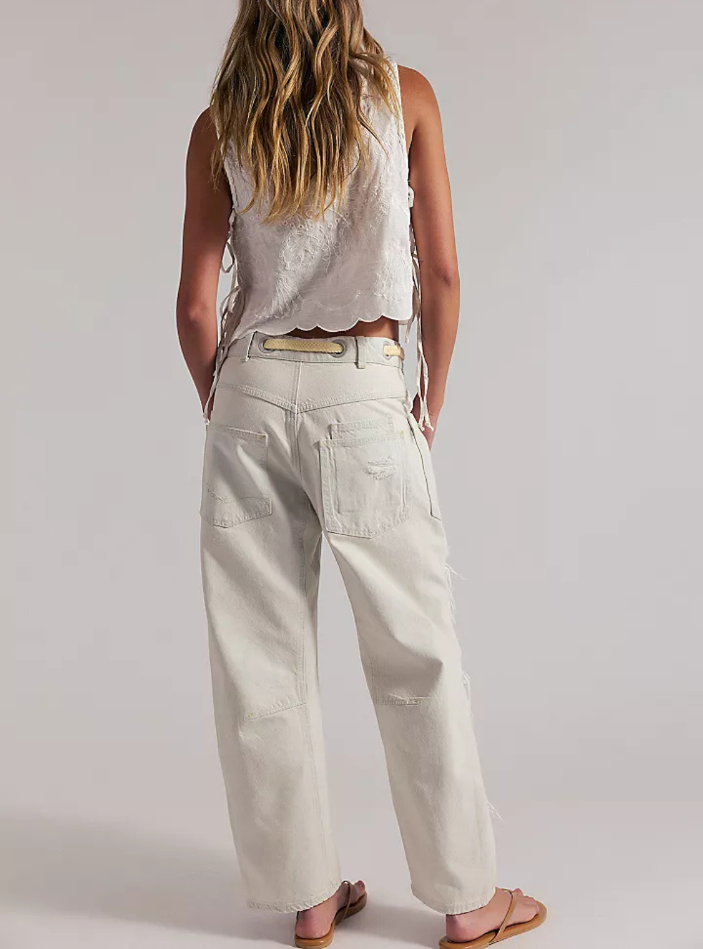 Moxie Pull-On Barrel Jeans - Sea Mist