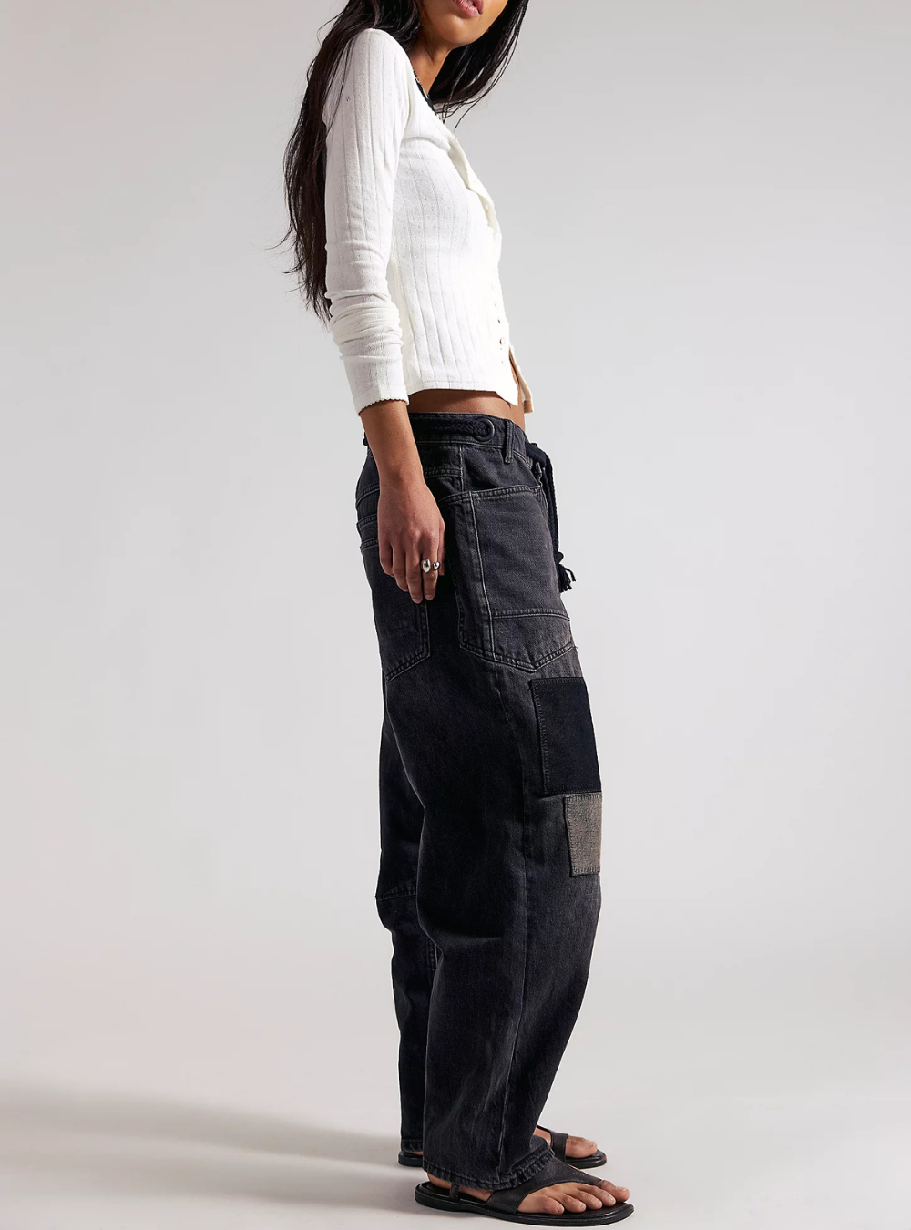 Moxie Pull-On Barrel Jeans - Night Hawk
