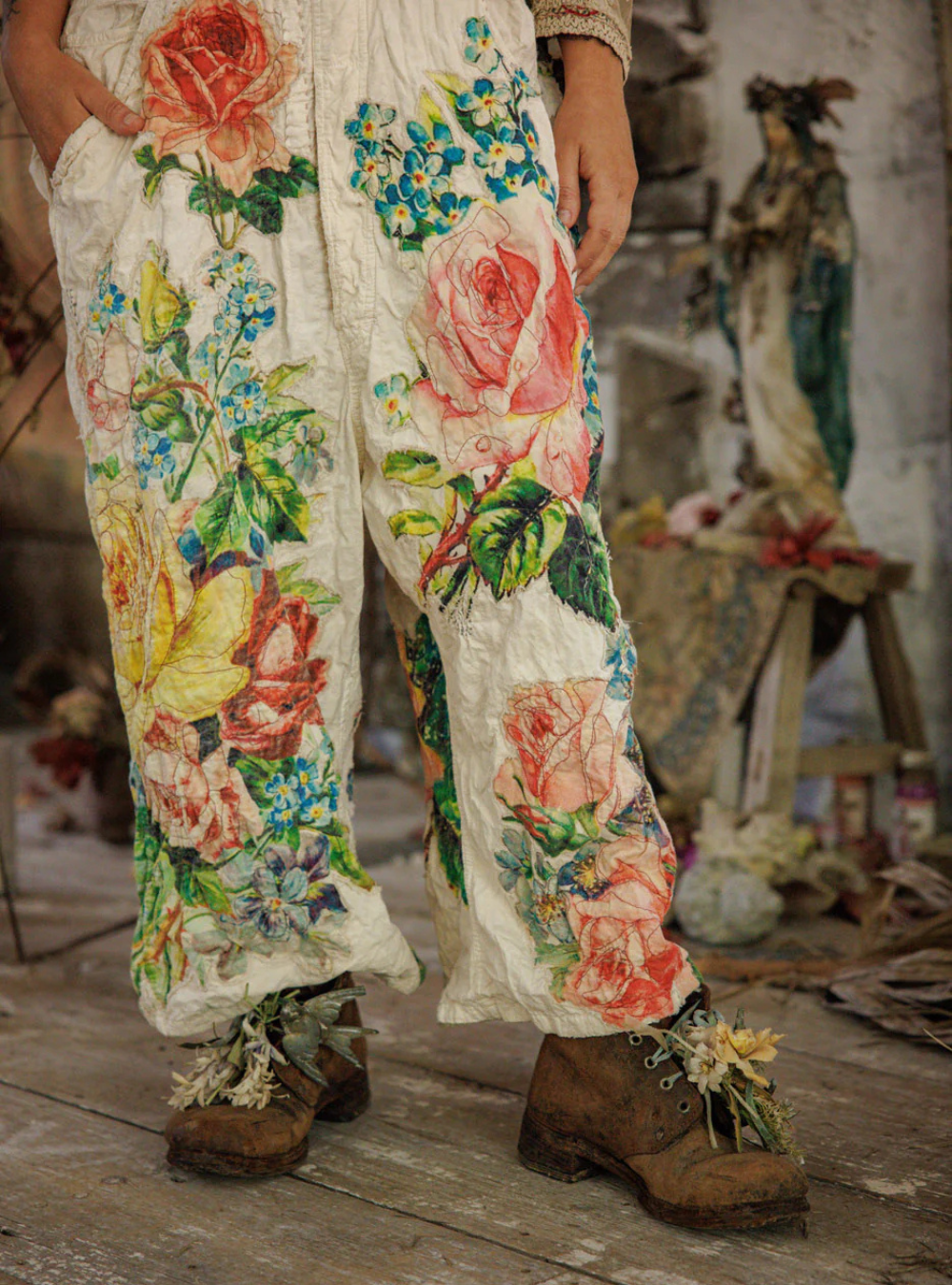 Magnolia Pearl Birdie Bouquet Benjamin Overalls 171 - Moonlight