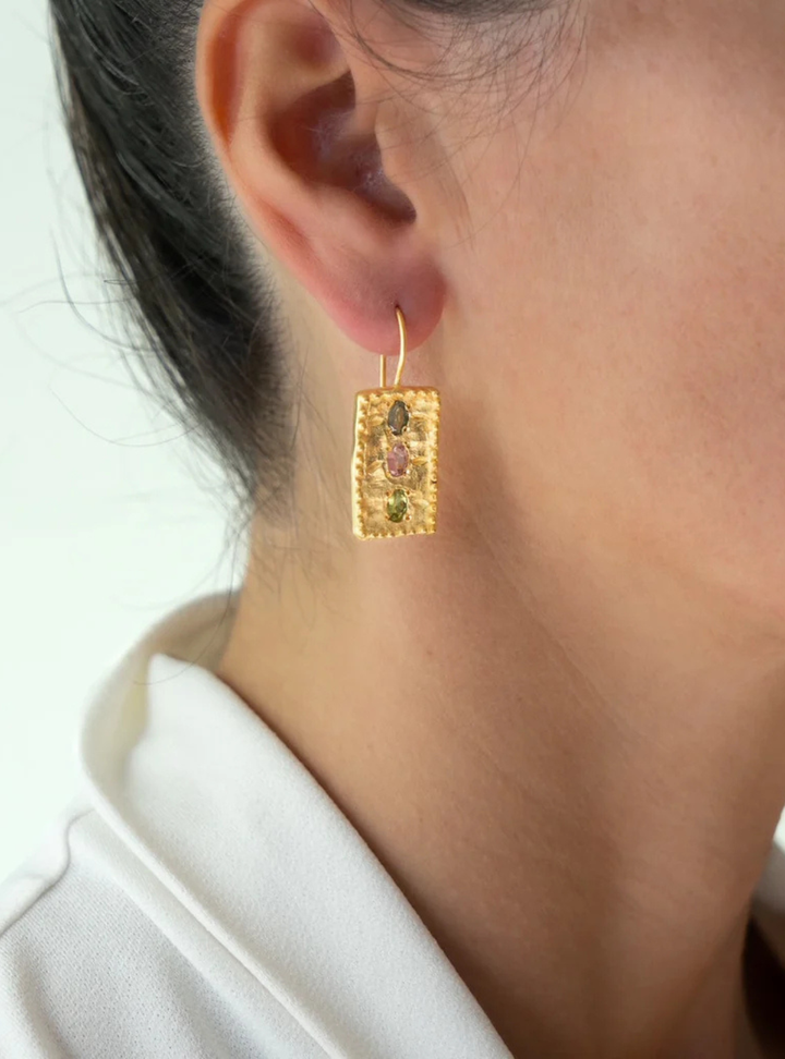 Amira Earrings - Multi Tourmaline