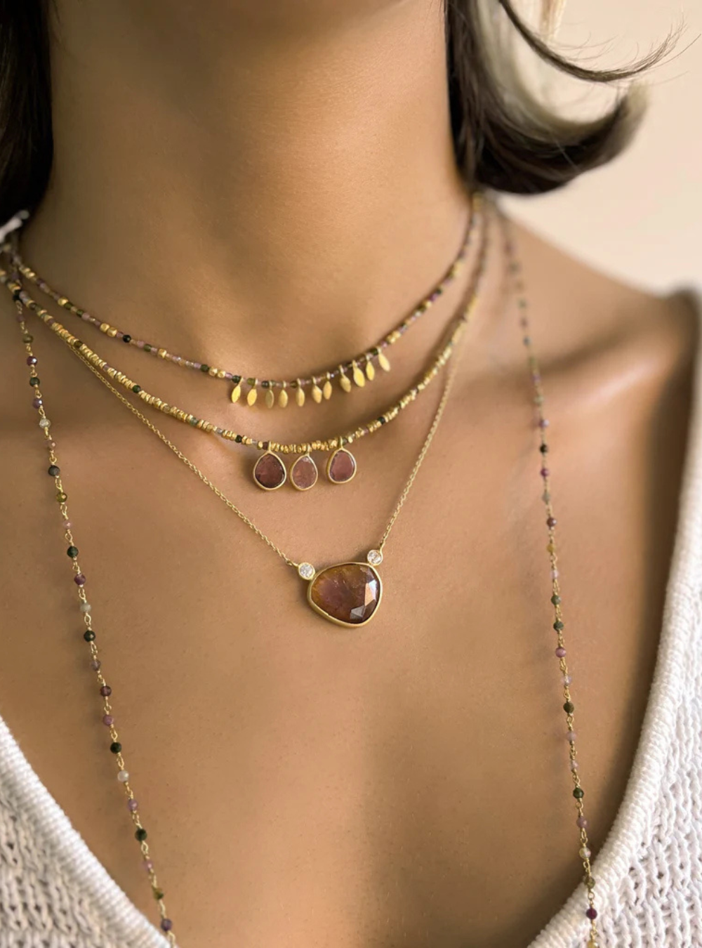 Multi Tourmaline Maya Necklace