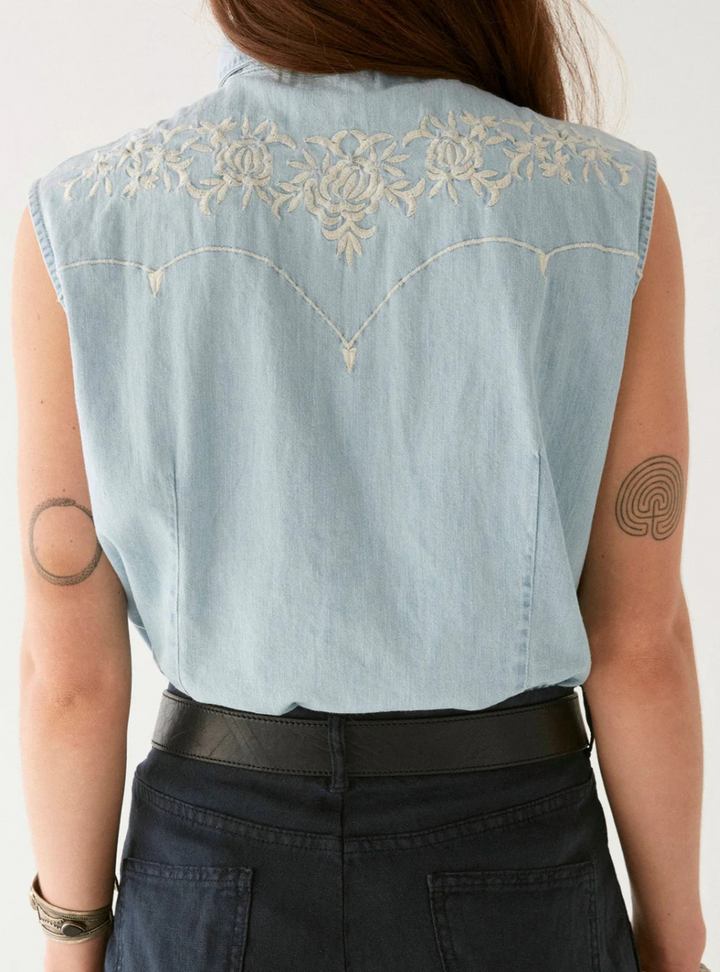 Dallas Blouse - Mustang Blue
