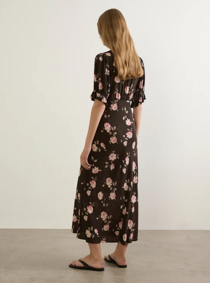 Myles Midi Dress - Charcoal Nova Rose