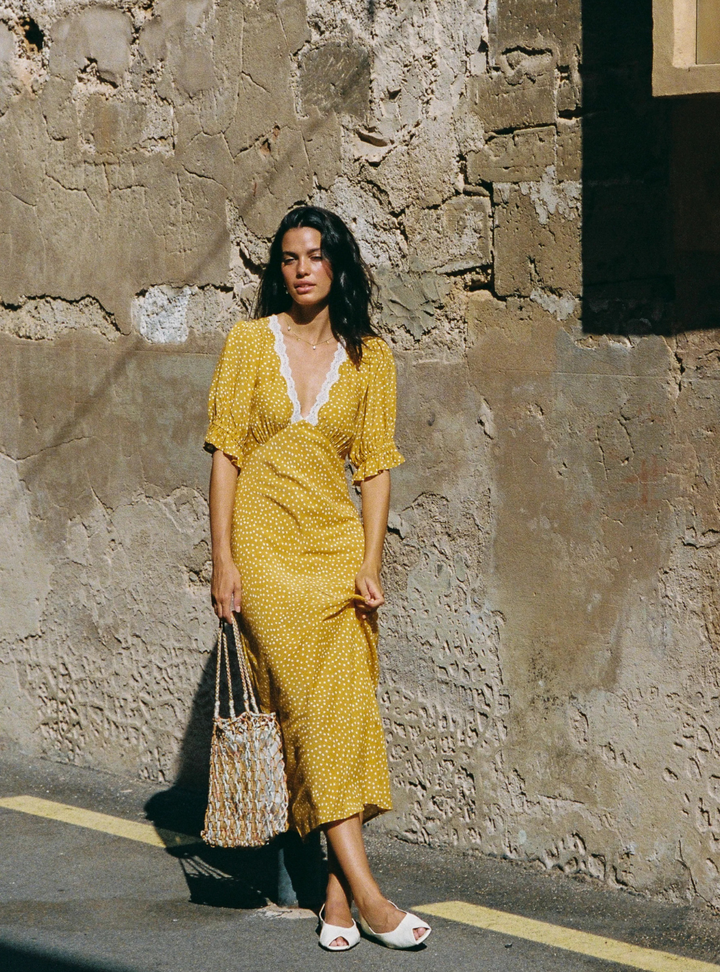 Myles Midi Dress - Mango Polka Dot
