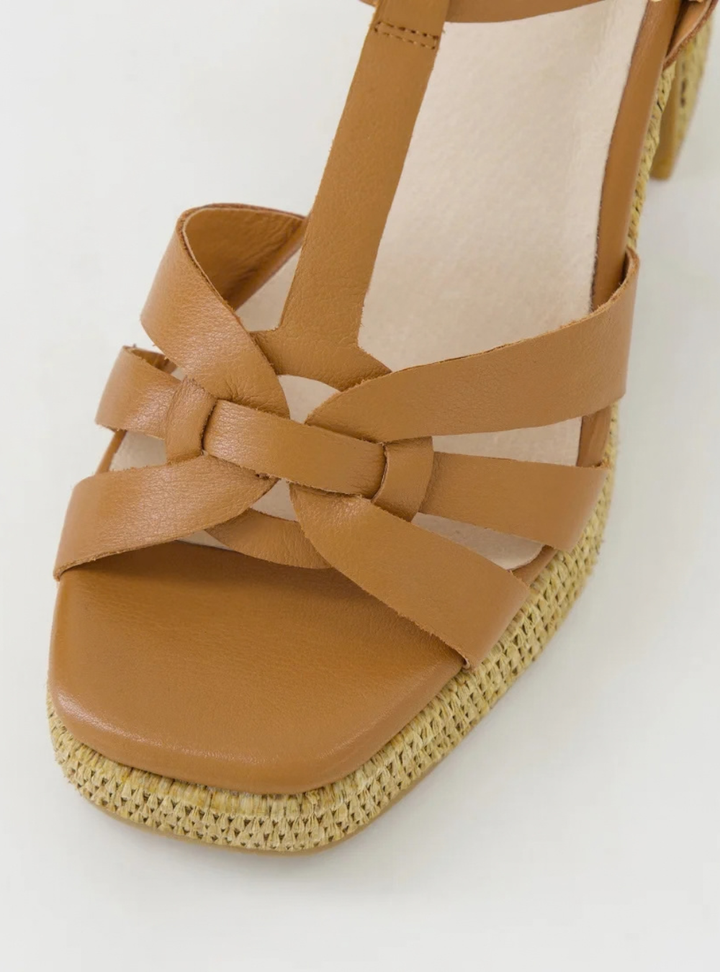 Kersy Leather Sandals - Dark Tan Natural