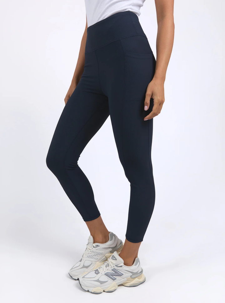 Luxe Rib Legging - Navy