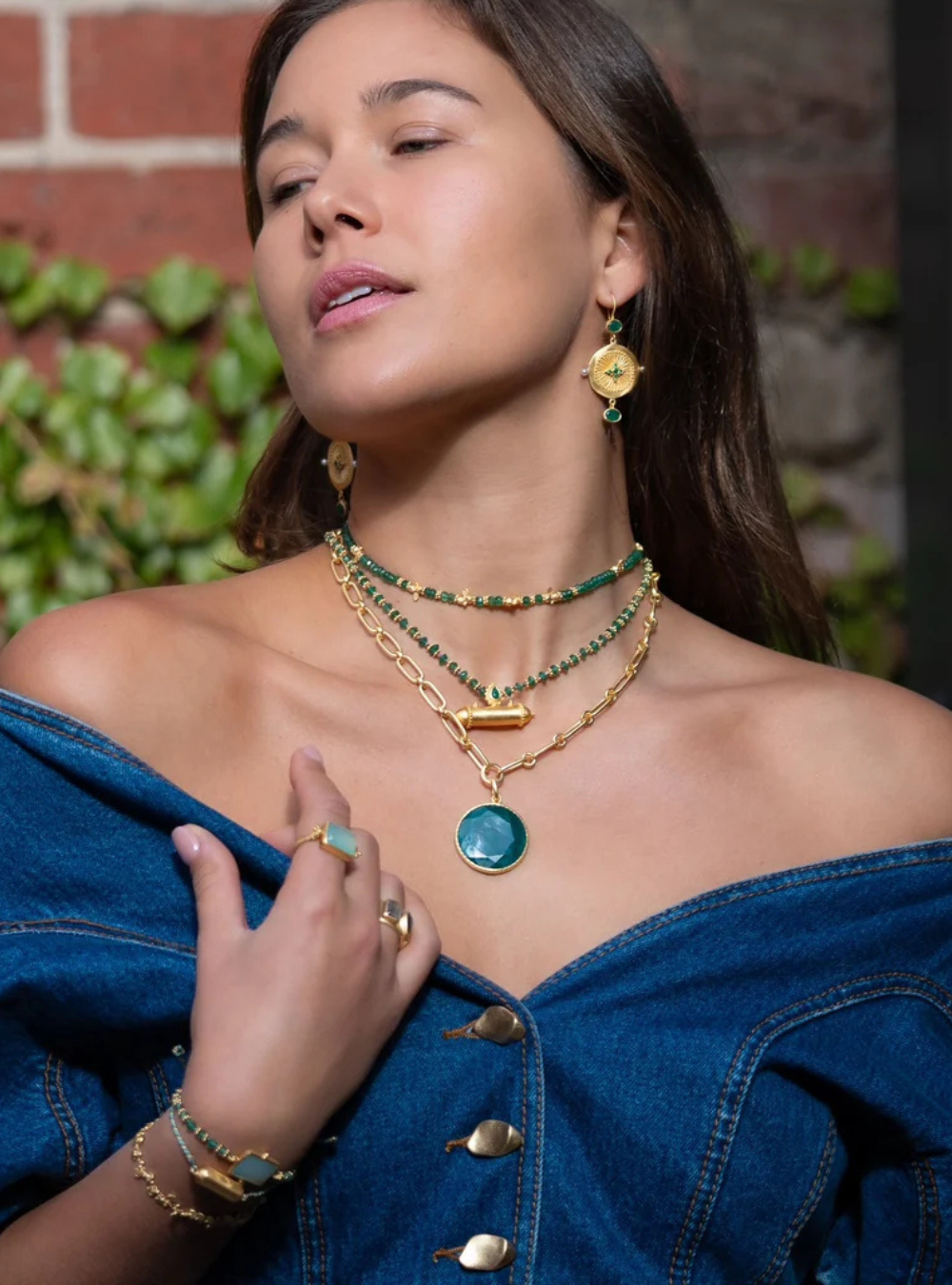 Saffron Necklace - Green Aventurine