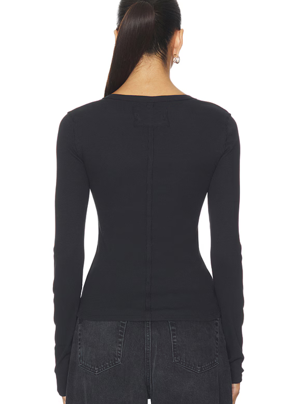 Neria Long Sleeve Top - Black