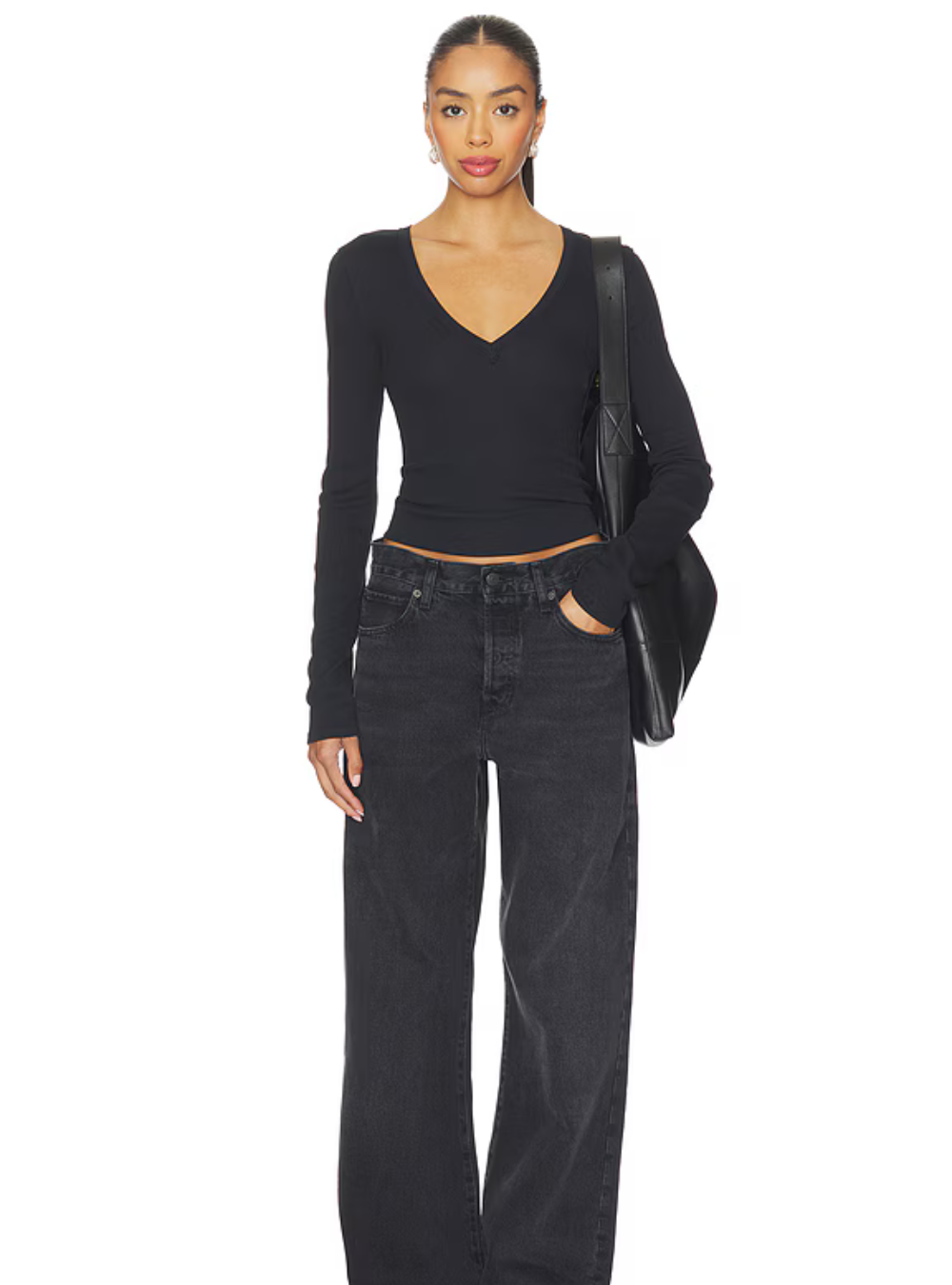 Neria Long Sleeve Top - Black