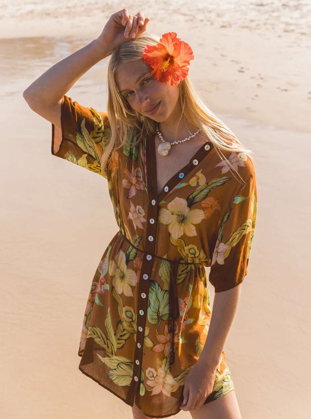 Lois Shirt Dress - Marigold