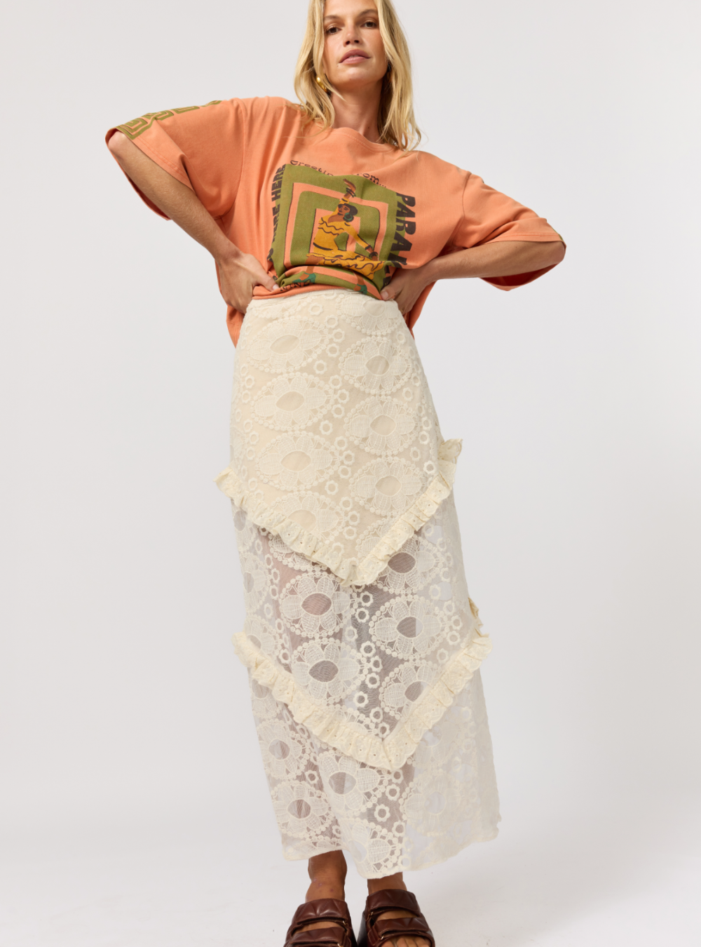 Tyler Maxi Skirt - Cloud
