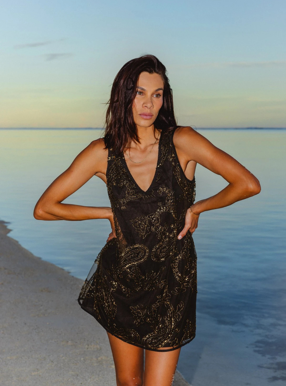 Fiona Mini Dress - Smoky Quartz