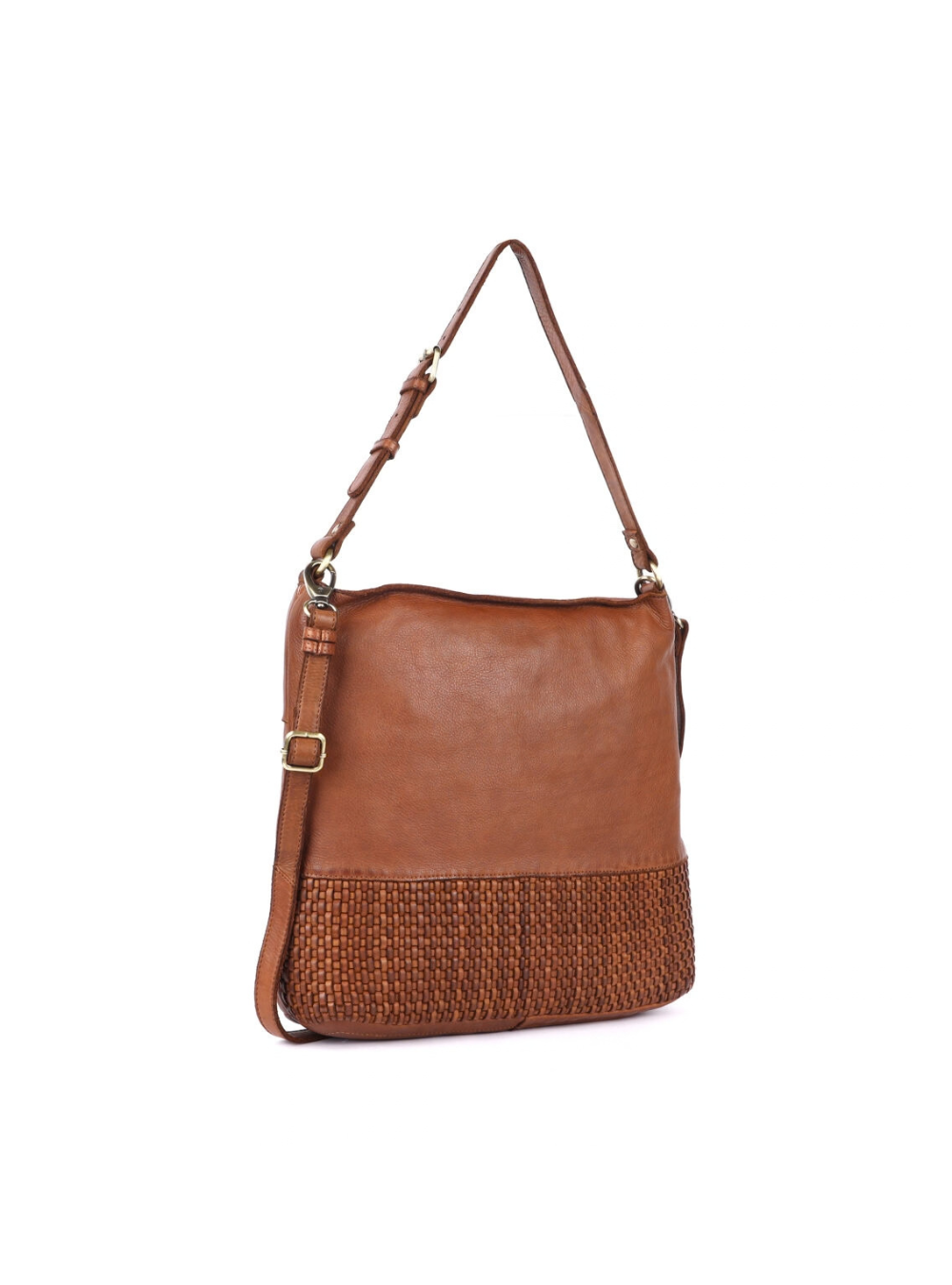 Skye Woven Shoulder Bag - Oak