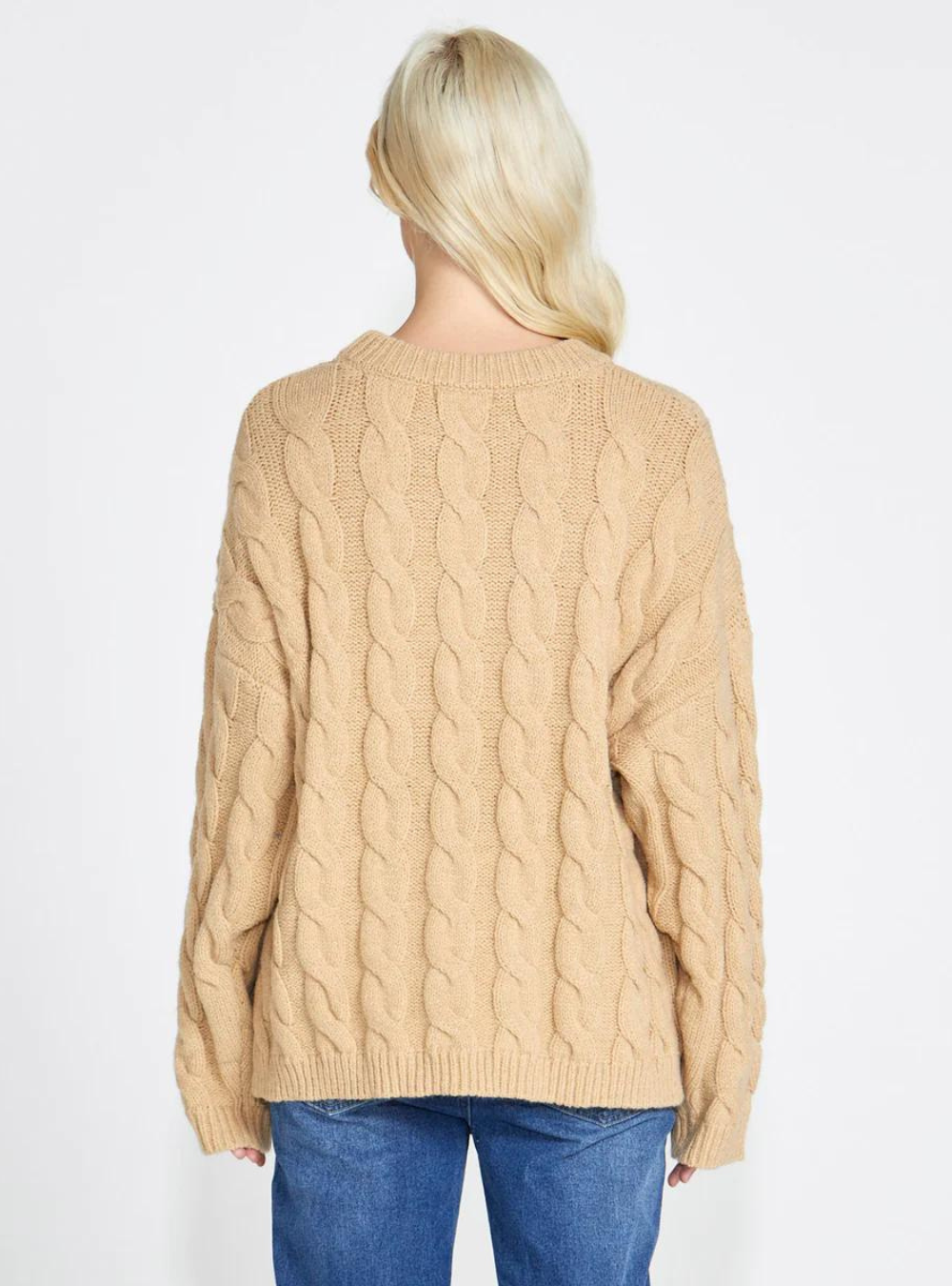 Felicity Cable Knit Top - Oatmeal