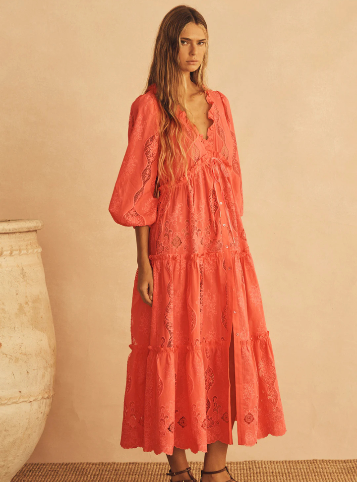 Primarosa Trina Drawstring Tiered Maxi