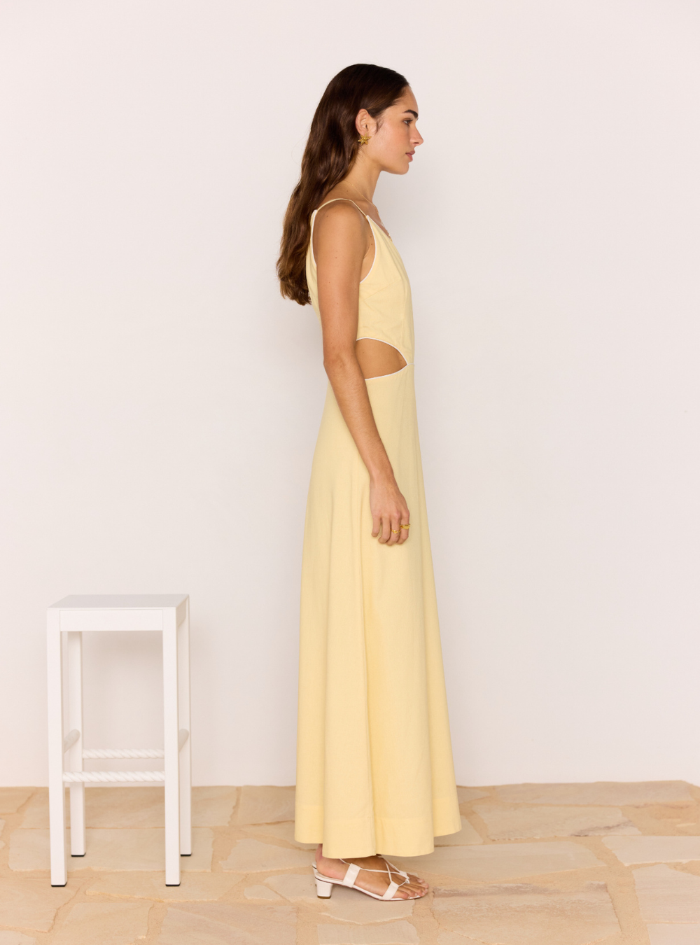 Ciel One Shoulder Maxi Dress - Pale Yellow