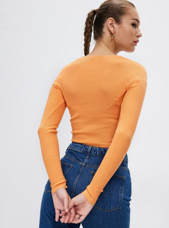 Mae Knit Top - Orange