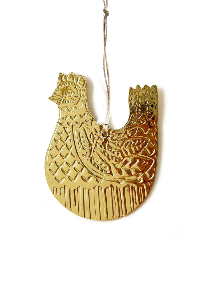 Chook Ornament - Gold Foil