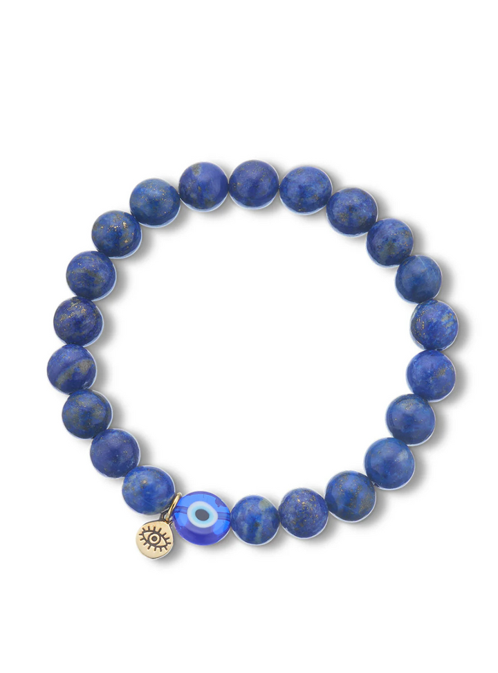 Mati Evil Eye Lapis 8mm Gemstone Bracelet