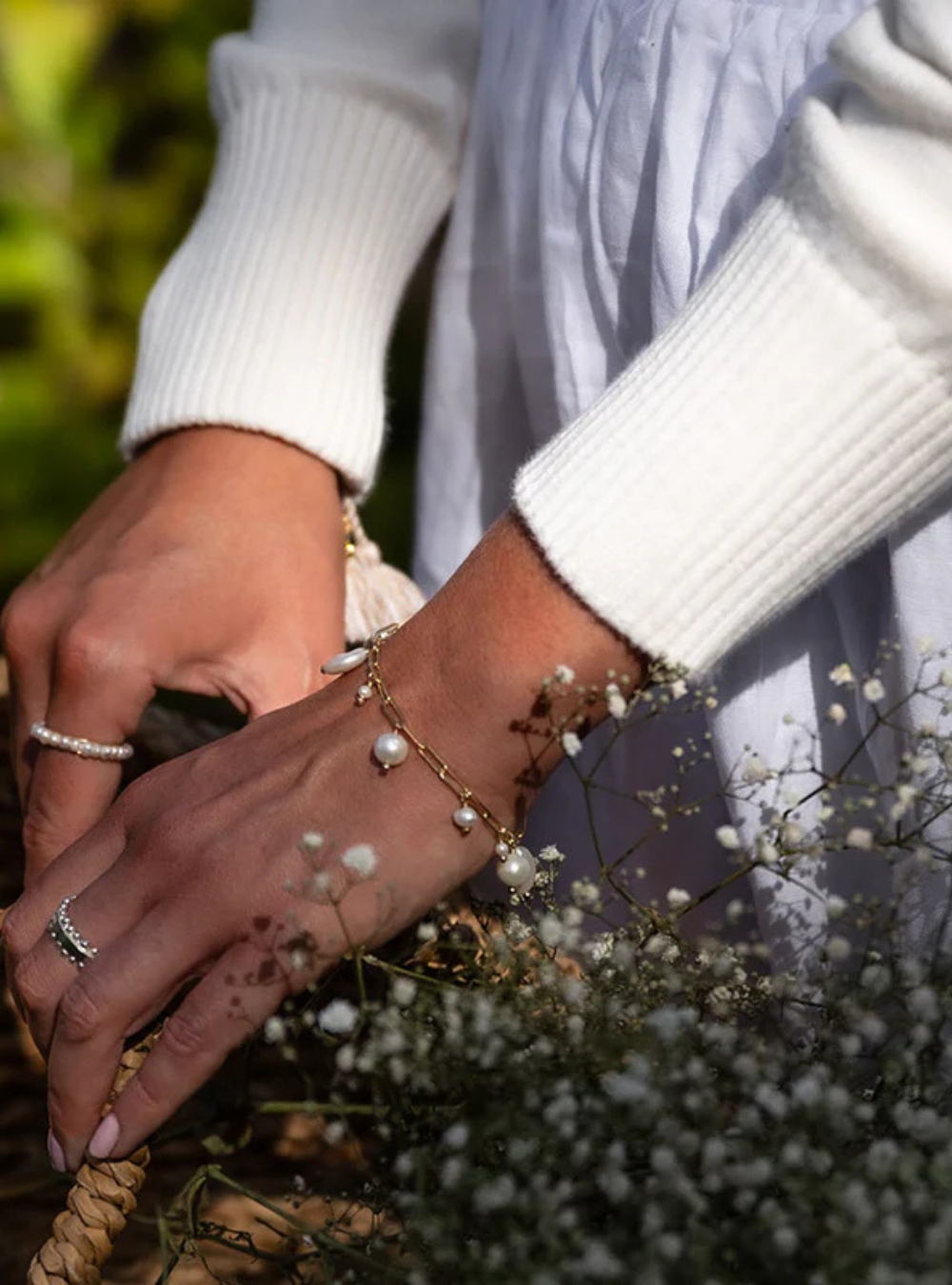 Ocean Treasures Pearl Charm Bracelet