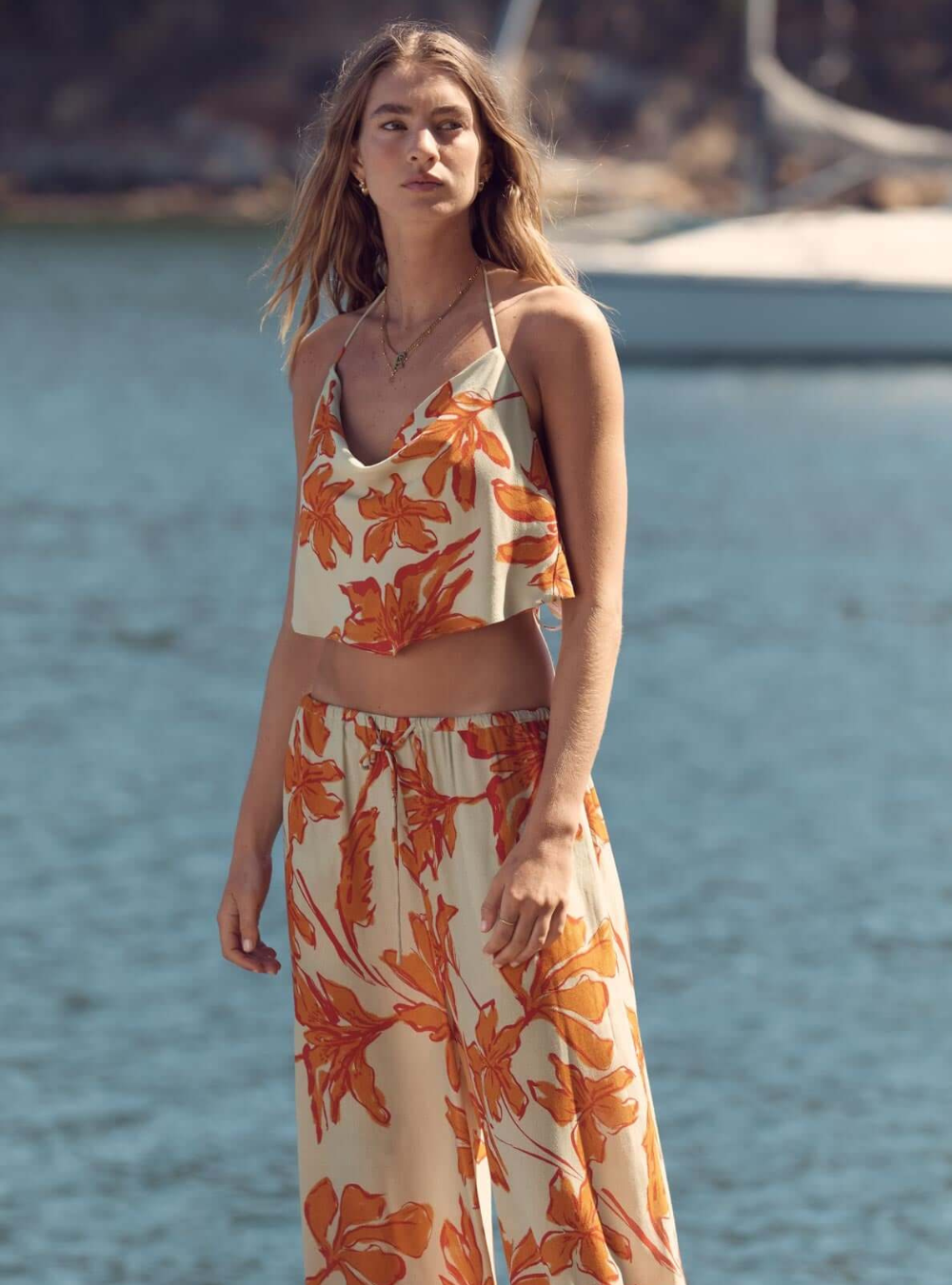 Estelle Drawstring Pant - Mint Floral