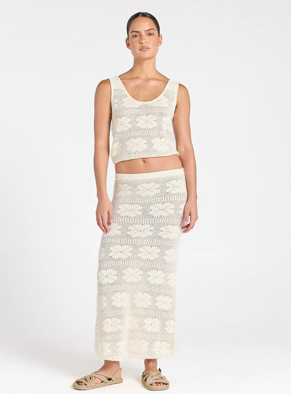 Fleur Knit Amore Skirt - Vanilla