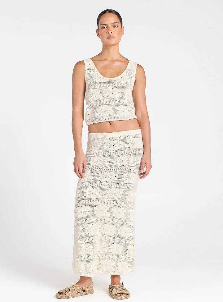Fleur Knit Amore Skirt - Vanilla