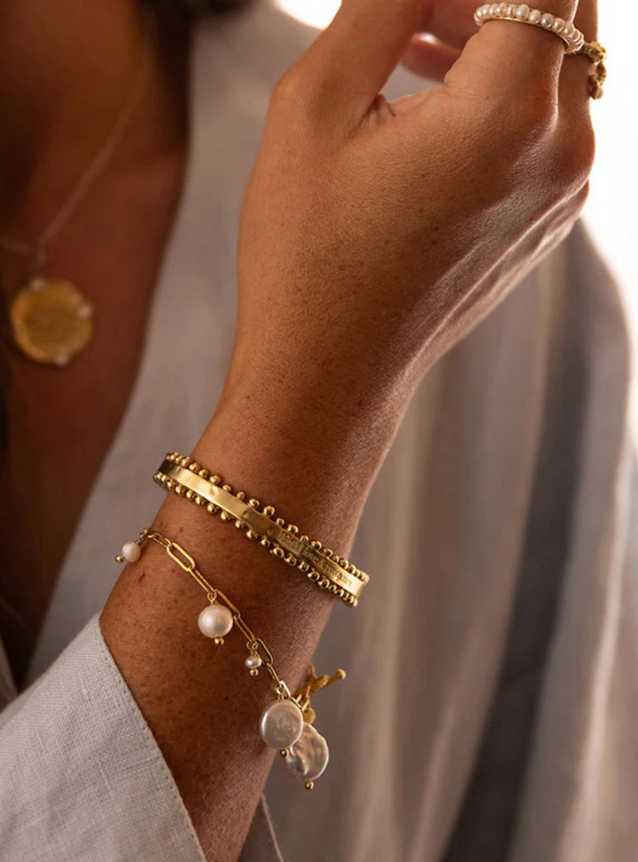 Ocean Treasures Pearl Charm Bracelet