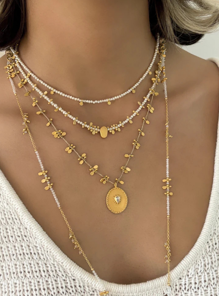 Pearl Gold Nugget Necklace