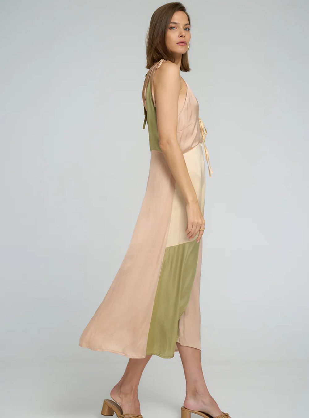Peony Dress - Shell Pink/Pastel + Sage/Butter Yellow