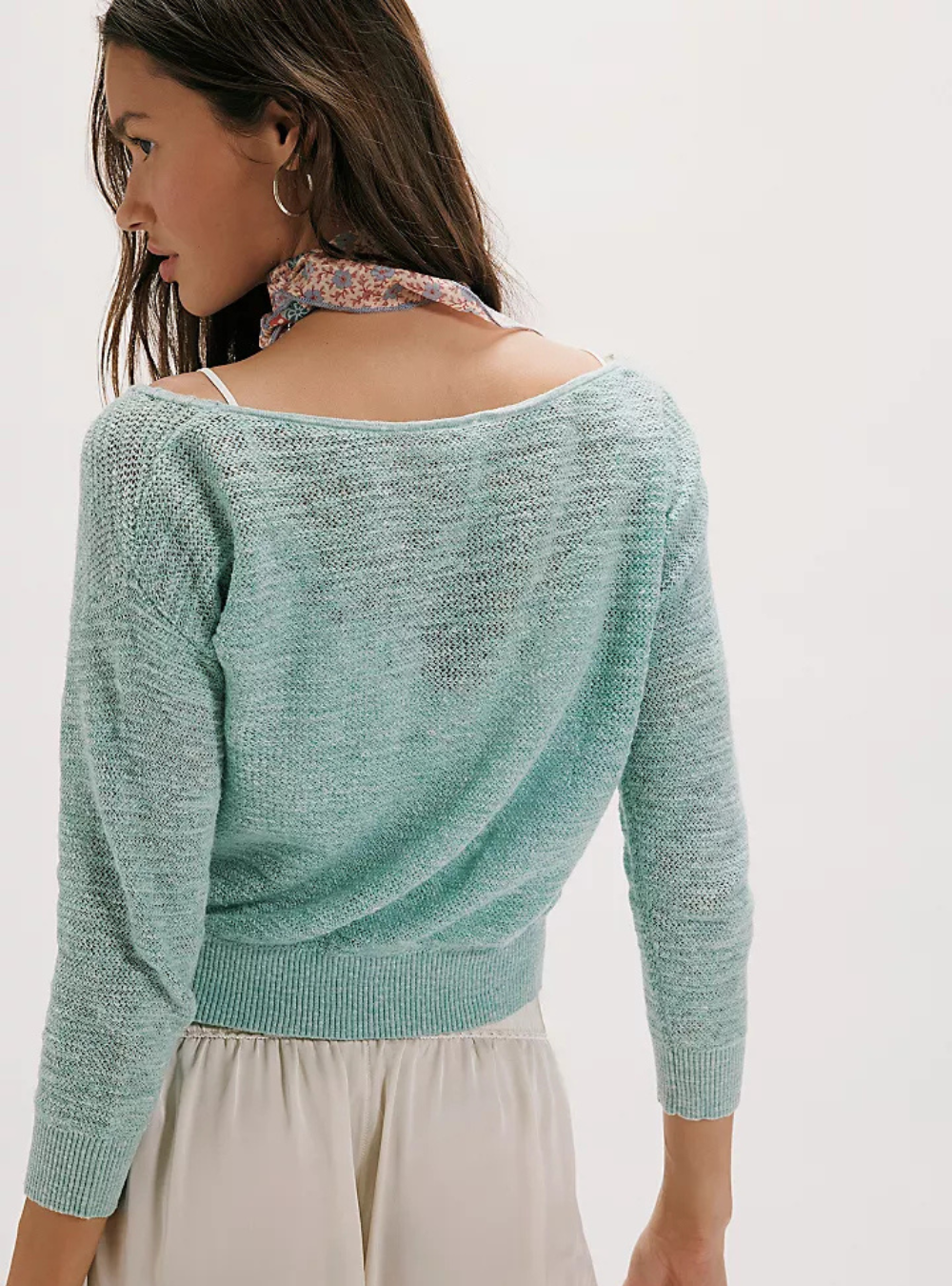 Soft Focus Fine Gauge Pullover - Mermaid