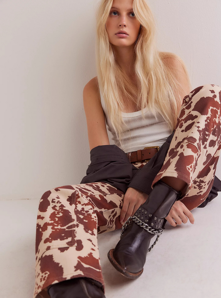 Risk Taker Mid-Rise Printed Jeans - Tea Combo