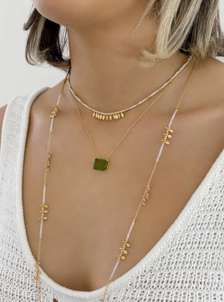 Peridot Glass Necklace