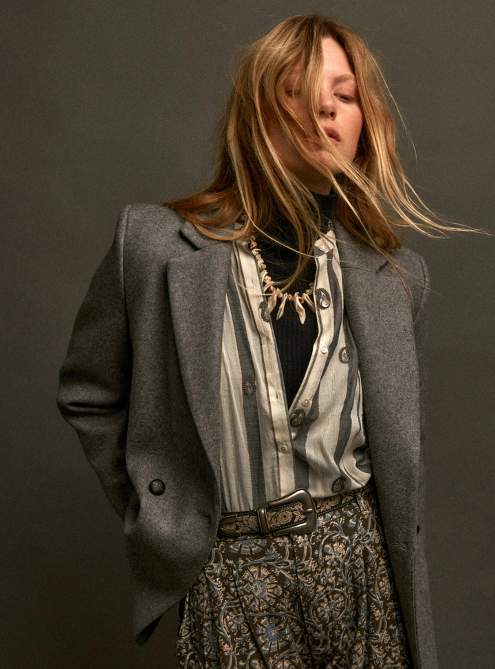 Perla Blouse - Ivory Paisley