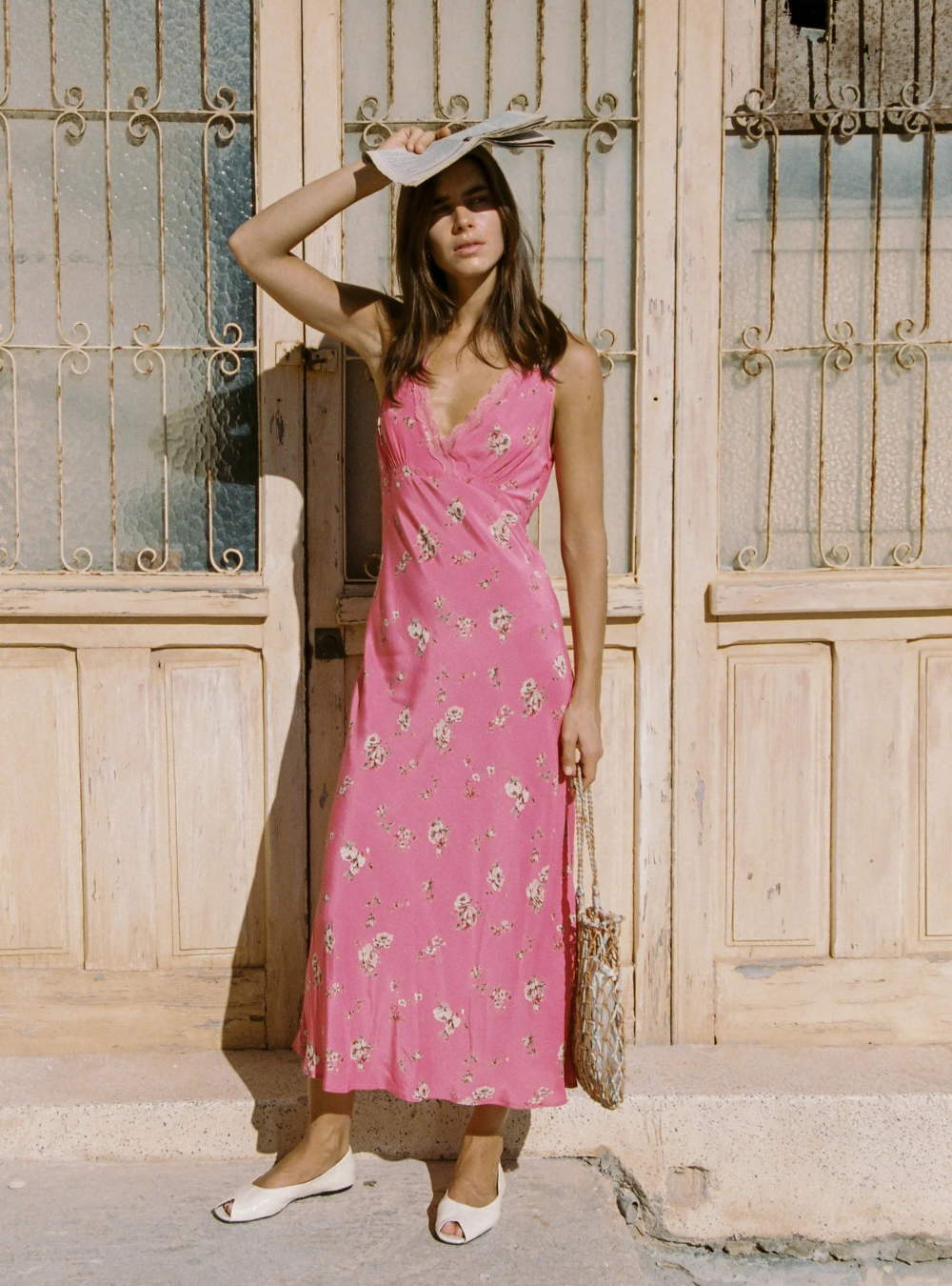 Darcy Midi Dress - Pink Isla