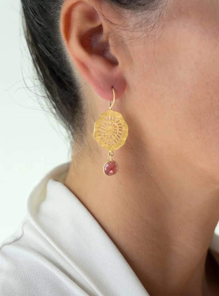 Johari Earrings - Pink Tourmaline