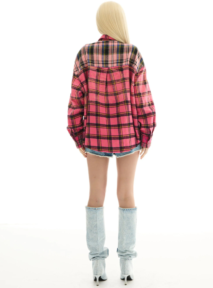 Summer Nights Western Flannel Shirt - Pink